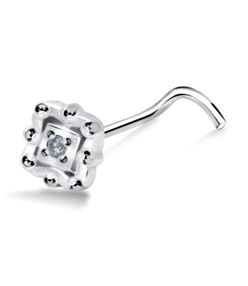 Square Shaped With Ball Silver  Nose Stud NSKB-1256